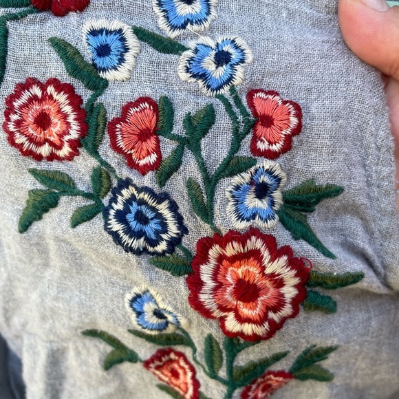 ZARA FLORAL EMBROIDERED PEASANT TOP - Picture 4 of 4